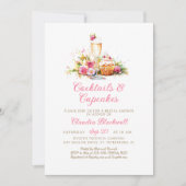 シャンパンカップケーキブライダルシャワー招待 招待状 (正面)