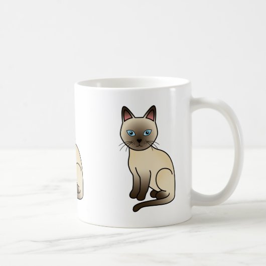 シャンパンカラーのトンキニーズのイラスト コーヒーマグカップ (右)