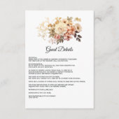 シャンパンカラーのフラワーモチーフの結婚式ゲスト詳細 エンクロージャーカード (正面)