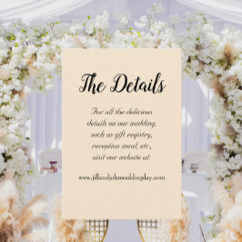 シャンパンカラーシンプルスタイル結婚ズ詳細 エンクロージャーカード