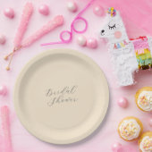 シャンパンカラーシンプルブライダルシャワー ペーパープレート (パーティー)