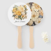 シャンパンカラーフローラ結婚ズ ハンドファン (正面&裏面)