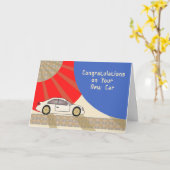 シャンパンカー付き新車祝いカード カード (黄色い花)