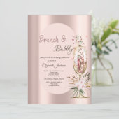 シャンパンガラスドリップスフラワーズバラ金ゴールド 招待状 (スタンド正面)