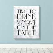 シャンパンキャンバスシルバーを飲む1920年代 キャンバスプリント (インサイチュ (ウッドフロア))