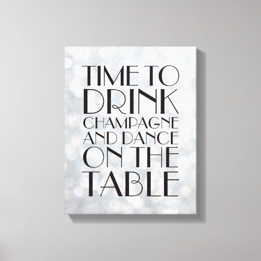 シャンパンキャンバスシルバーを飲む1920年代 キャンバスプリント (正面)