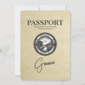 シャンパンギリシャパスポート結婚式招待状 招待状 (裏面)