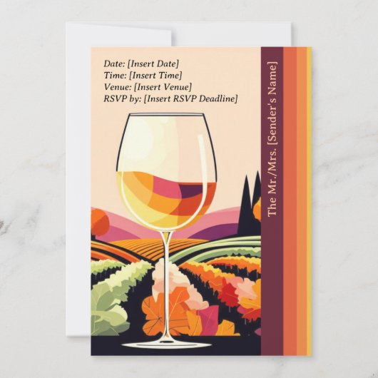 シャンパンクラシックエレガンスブライダルシャワー 招待状 (裏面)