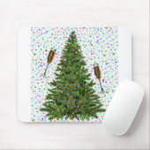 シャンパンクリスマスツリー マウスパッド (マウス)