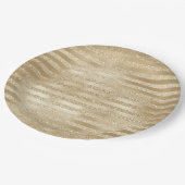 シャンパンクリスマス：きらびやかな金ゴールドストライプ ペーパープレート (アングル)