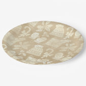 シャンパンクリスマス：キャップ、ミッテン、キャンディカン ペーパープレート (アングル)