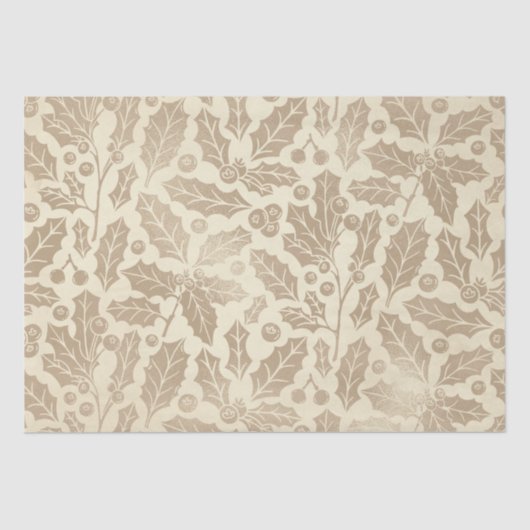 シャンパンクリスマス：ホリー葉ズとベリー 薄葉紙 (正面)