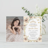 シャンパンクリームフローラSweet sixteenキンセアニラ 招待状 (スタンド正面)