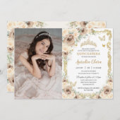 シャンパンクリームフローラSweet sixteenキンセアニラ 招待状 (正面/裏面)