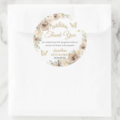 シャンパンクリームベージュの花柄のキニエーニェラ・スイート16 ラウンドシール (バッグ)