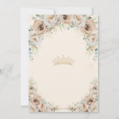 シャンパンクリームベージュフローラヴィンテージキンセアニェラ 招待状 (裏面)