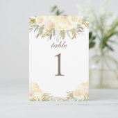 シャンパンクリーム ウェディング テーブル カード | フラワーリー (スタンド正面)