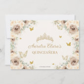 シャンパンクリーム フローラル スイート シックスティーン キンセアニエラ 招待状 (裏面)