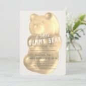 シャンパングミベア男女兼用ベビーシャワー 招待状 (スタンド正面)