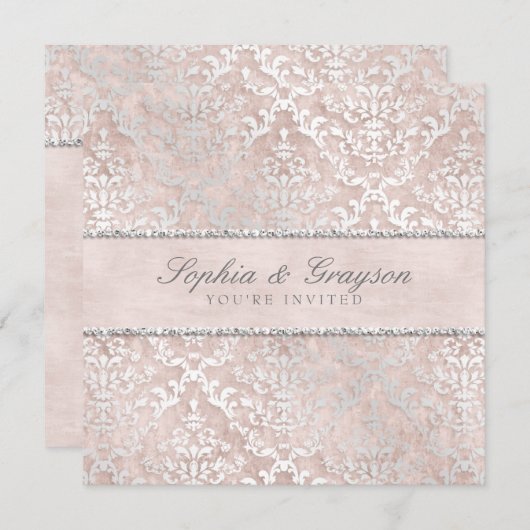 シャンパングライマーダマスウェディング招待状 招待状 (正面/裏面)