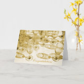 シャンパングラスおめでとうカード カード (黄色い花)