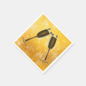 シャンパングラスお祝いオンきらめく金ゴールド スタンダードカクテルナプキン (角)