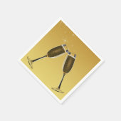 シャンパングラスお祝いオン金ゴールド スタンダードカクテルナプキン (角)