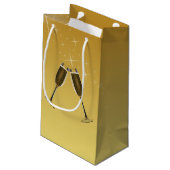 シャンパングラスお祝いオン金ゴールド スモールペーパーバッグ (裏面アングル)