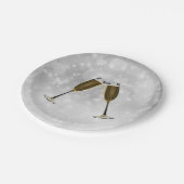 シャンパングラスお祝い金ゴールドオンシルバー ペーパープレート (アングル)