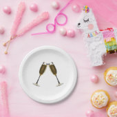 シャンパングラスお祝い ペーパープレート (パーティー)