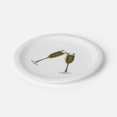 シャンパングラスお祝い ペーパープレート (アングル)