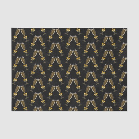 シャンパングラスがぶつかり合う 薄葉紙 (正面)