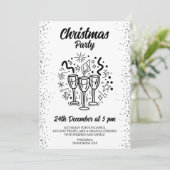 シャンパングラスでクリスマスパーティ 招待状 (スタンド正面)