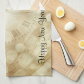 シャンパングラスで大晦日 キッチンタオル (四つ折り)