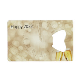 シャンパングラスで大晦日 クレジットカード栓抜き