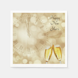 シャンパングラスで大晦日 スタンダードカクテルナプキン