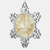 シャンパングラスで大晦日 スノーフレークピューターオーナメント (右)