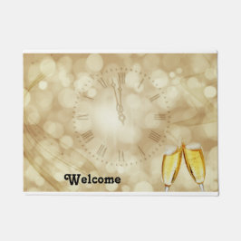 シャンパングラスで大晦日 ドアマット