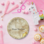 シャンパングラスで大晦日 ペーパープレート (パーティー)