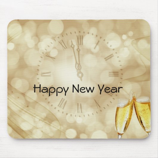 シャンパングラスで大晦日 マウスパッド (正面)