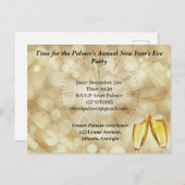 シャンパングラスで大晦日 案内ポストカード (正面/裏面)