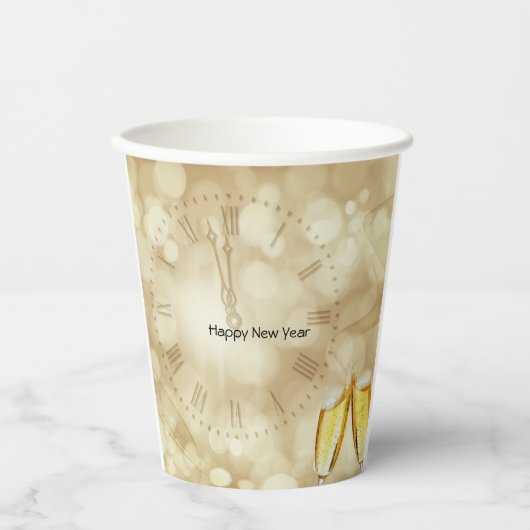 シャンパングラスで大晦日 紙コップ (正面)