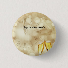シャンパングラスで大晦日 缶バッジ
