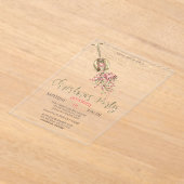 シャンパングラスとゴールドのイルミネーションが輝くクリスマスパーティーの招待状 アクリル招待状 (レイダウン)