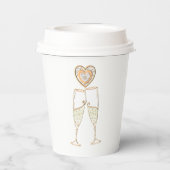 シャンパングラスとハート 紙コップ (裏面)