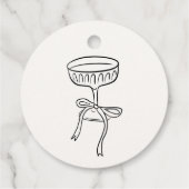 シャンパングラスとボウブライダルシャワーサンキュー フェイバータグ (裏面)