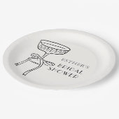 シャンパングラスとボウブライダルシャワー ペーパープレート (アングル)