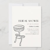 シャンパングラスとボウブライダルシャワー 招待状