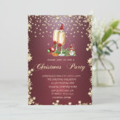 シャンパングラスと星とノームのクリスマスパーティー 招待状 (スタンド正面)