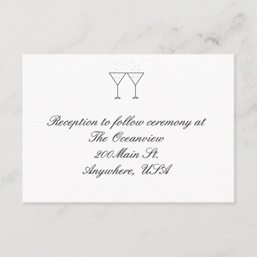 シャンパングラスのお披露目カード エンクロージャーカード (正面)